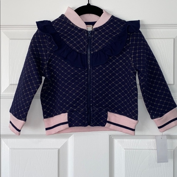 Girls Wonder kids Blue & Pink Zip Up sweater - Picture 1 of 4